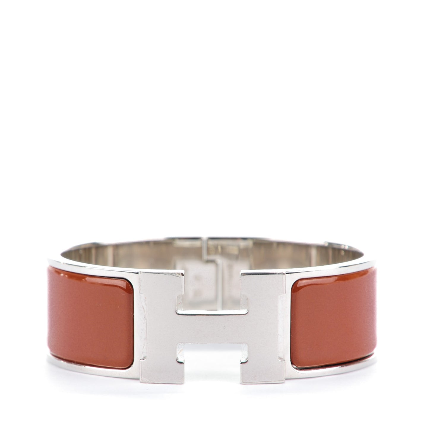 Enamel Wide Clic Clac H Bracelet PM Terracotta