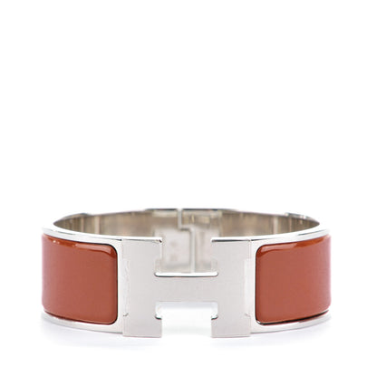 Hermes Enamel Wide Clic Clac H Bracelet PM Terracotta 1 of 4