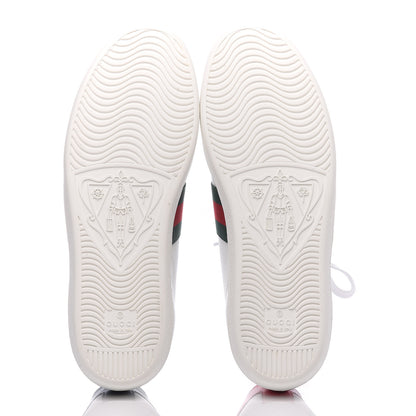 Gucci Calfskin Ayers Bee Embroidered Womens Ace Sneakers 39 White Green 5 of 7