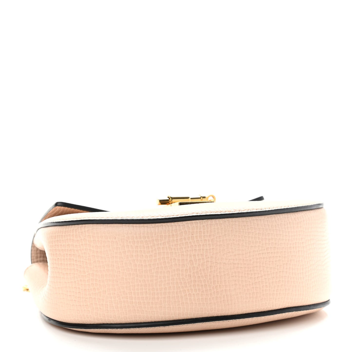 Grained Calfskin Lambskin Mini Bi-Color Drew Shoulder Bag Powder Beige Caramel
