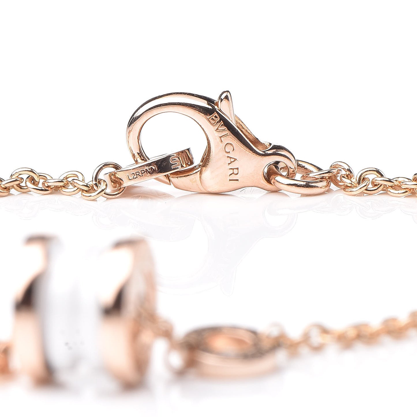 18K Rose Gold White Ceramic B.Zero1 Bracelet