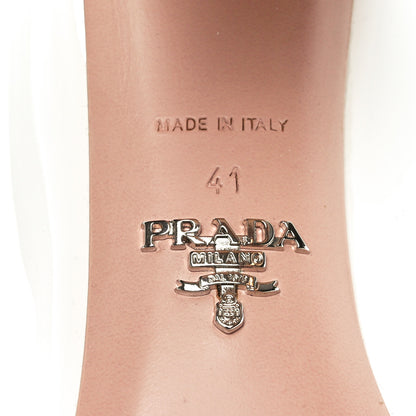 Prada Vernice Block Heel Pumps 41 Bianco Travertine 7 of 8