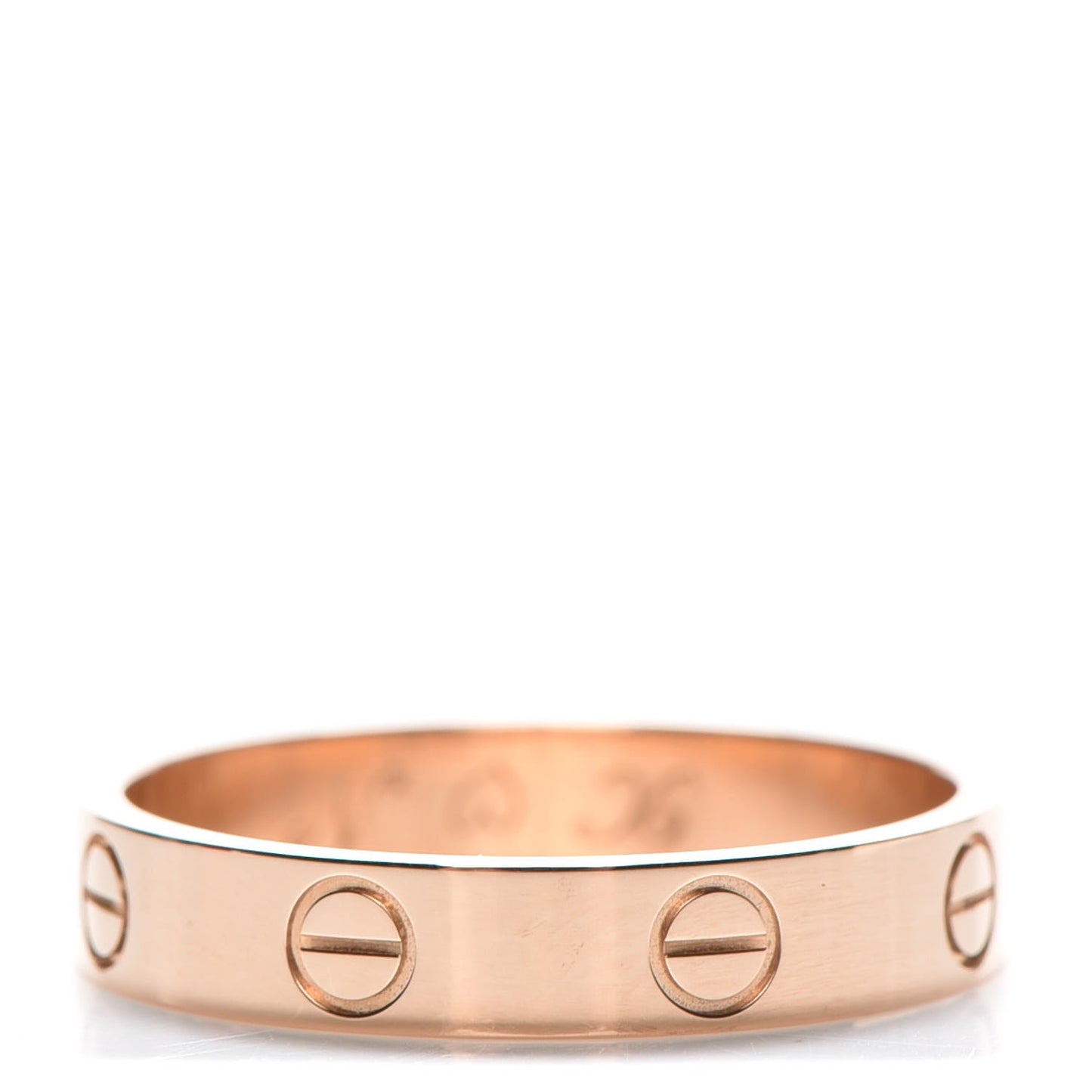 18K Pink Gold 3.5mm LOVE Wedding Band Ring 55 7.25