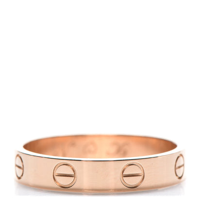 Cartier 18K Pink Gold 3.5mm LOVE Wedding Band Ring 55 7.25 1 of 6