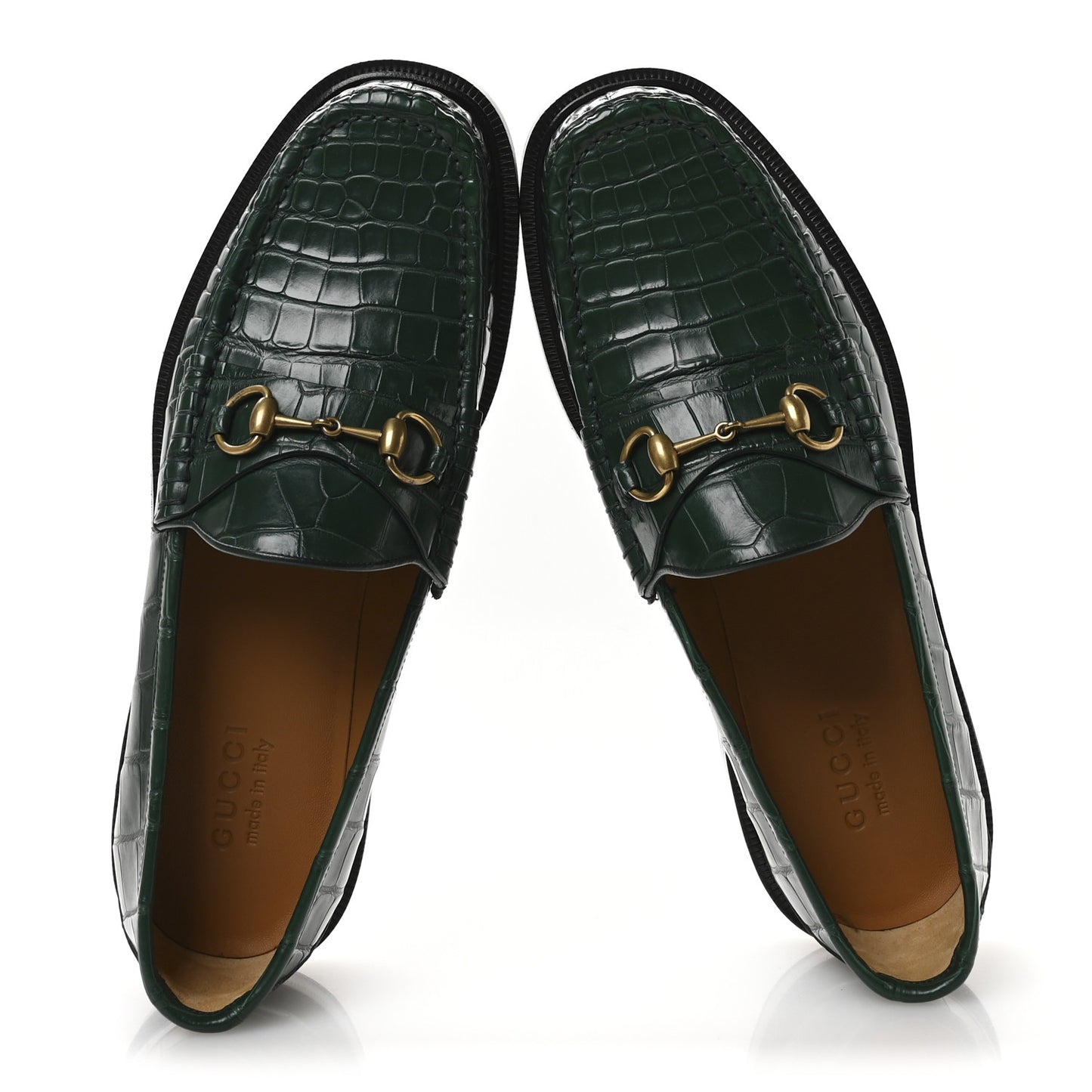 Alligator Nappa Mens Horsebit Loafers 11 Vintage Green