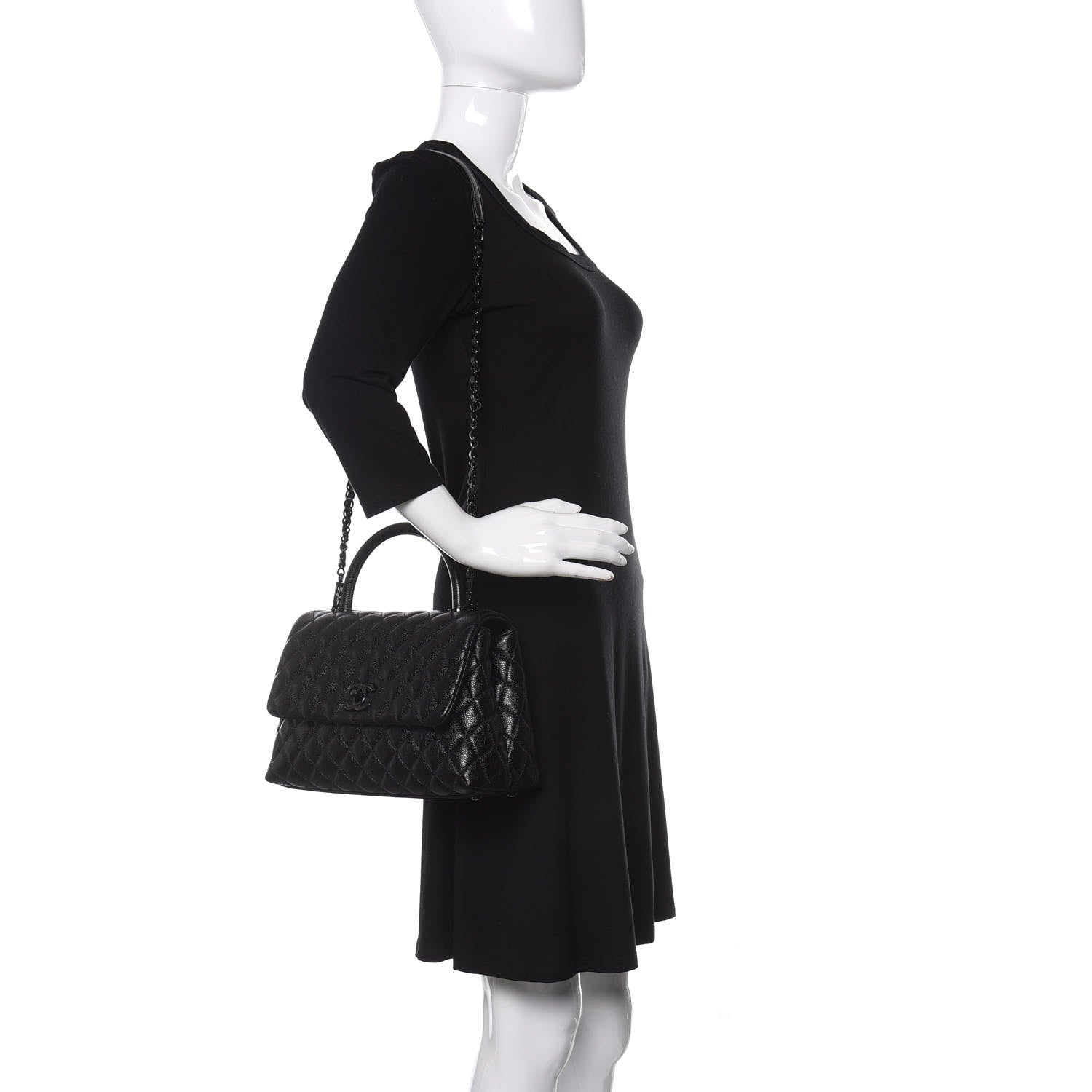 Chanel Caviar Quilted Small Coco Handle Flap So Black 2 of 11