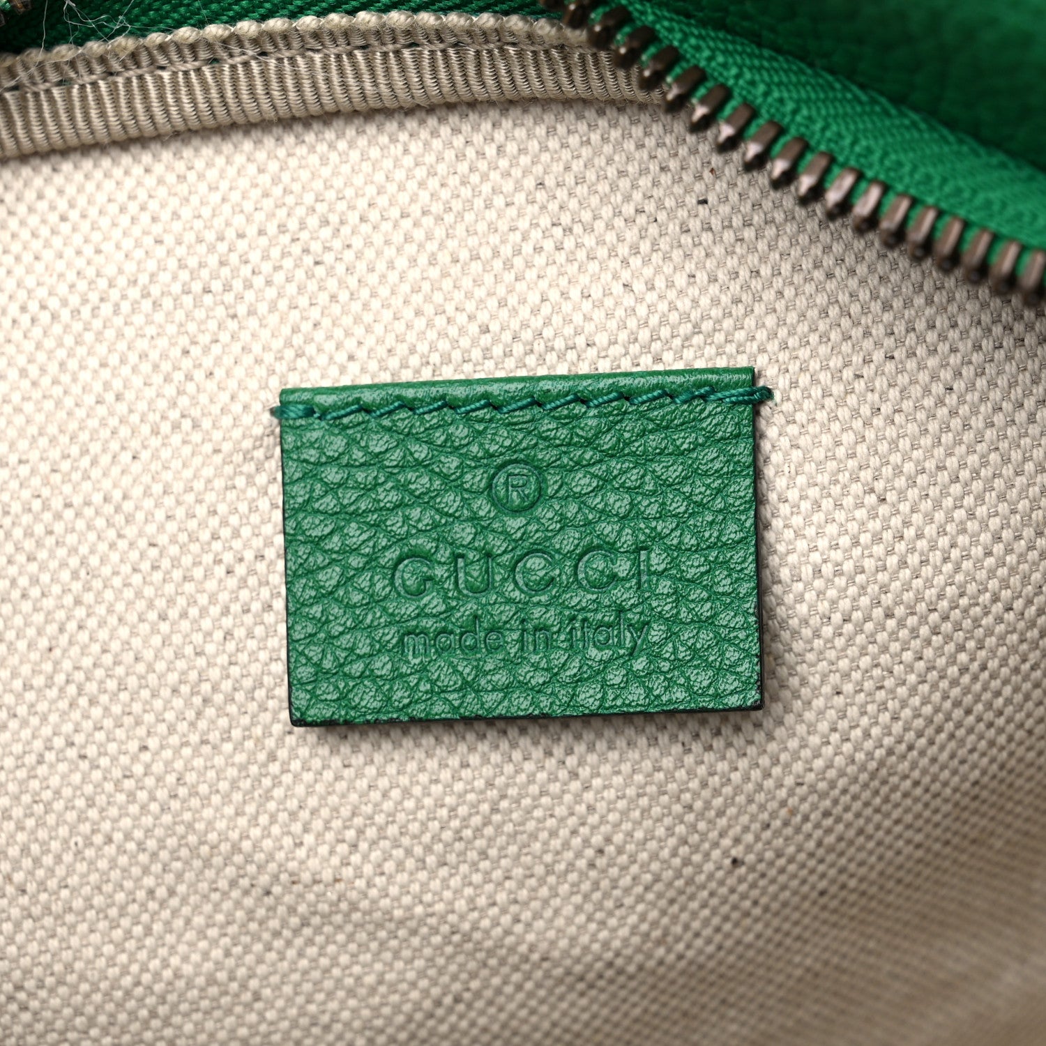 Gucci Grained Calfskin Logo Belt Bag Green 6 of 11