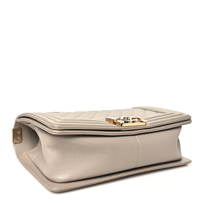 Chanel Caviar Quilted Medium Boy Flap Dark Beige 4 of 11