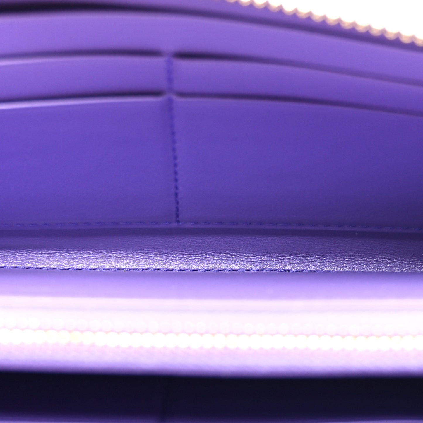 Nappa Intrecciato Zip Around Wallet Purple