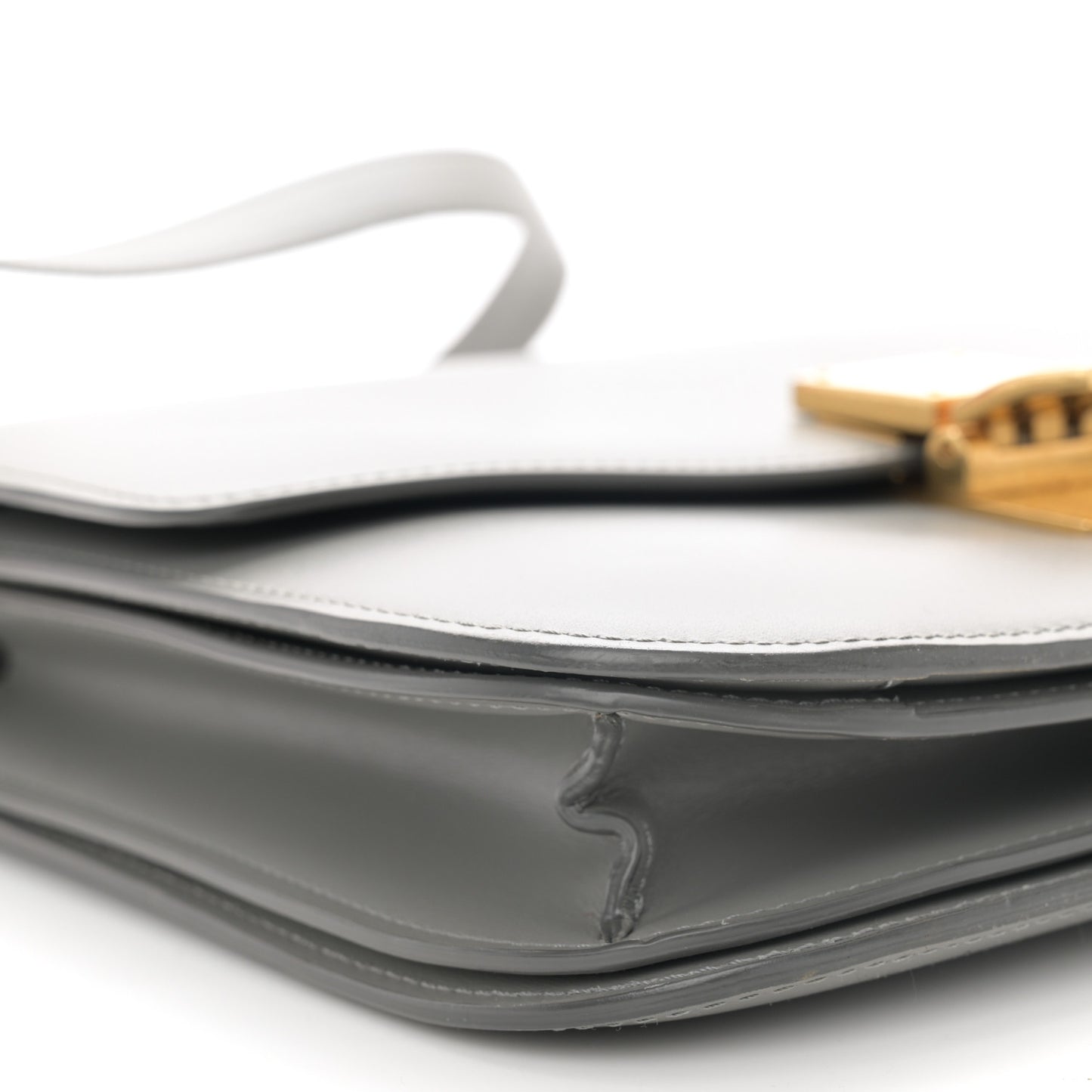 Box Calfskin Medium Classic Box Flap Bag Light Charcoal