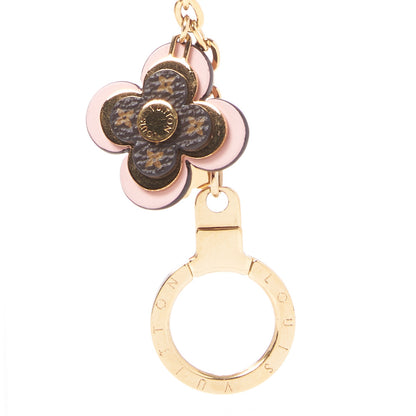 Louis Vuitton Brass Monogram Blooming Flowers Bag Charm Key Holder Rose Ballerine 5 of 5