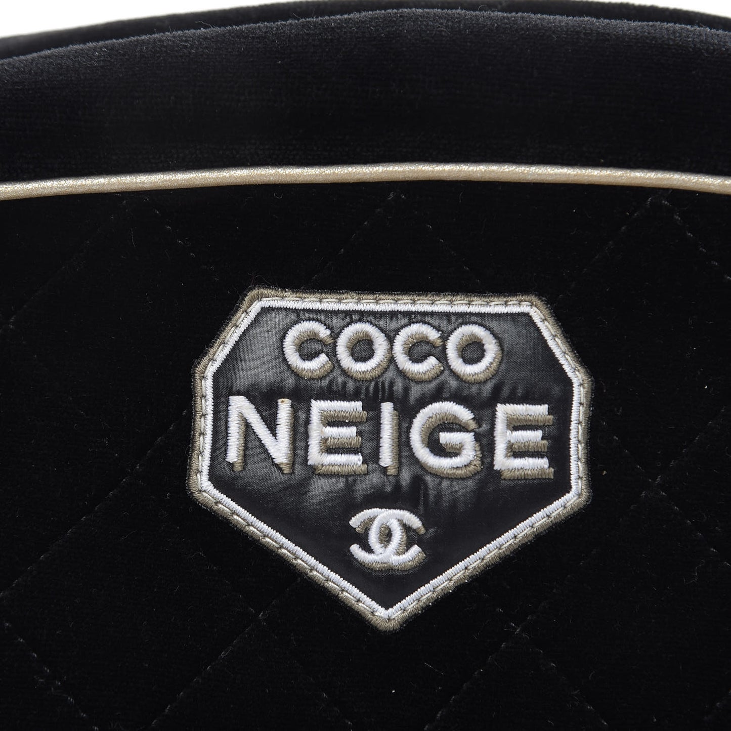 Velvet Quilted Coco Neige Waist Bag Black