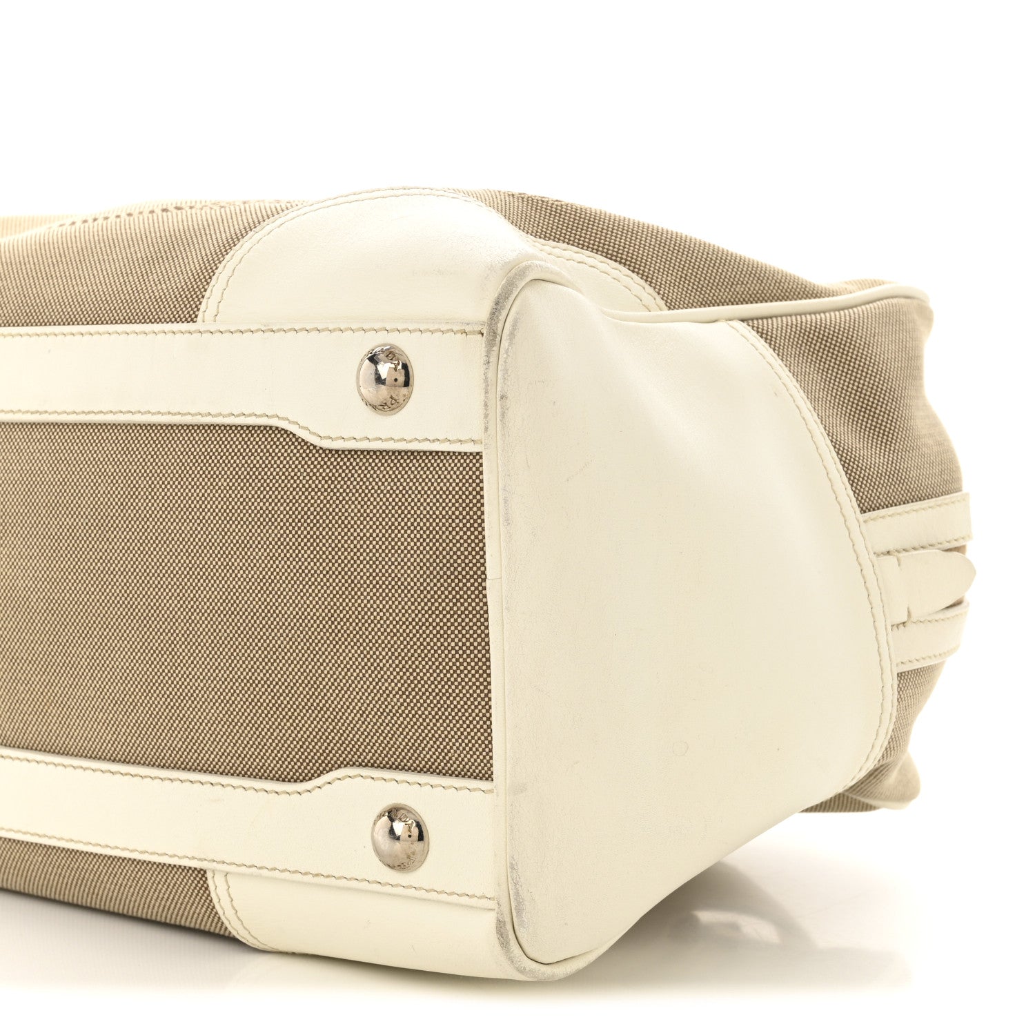Prada Jacquard Logo Handbag Corda White 10 of 12