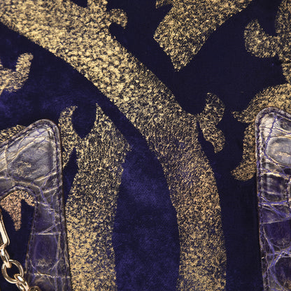 Gucci Velvet Alligator Tom Ford Jeweled Dragon Shoulder Bag Purple Gold 11 of 11