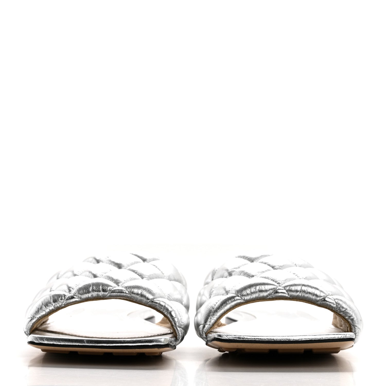 Bottega Veneta Reflection Matelasse Padded Flat Sandals 40 Silver 2 of 10
