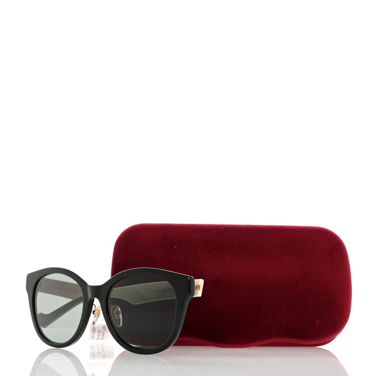 Gucci Acetate Square Frame Sunglasses GG1000SK Black White 9 of 9