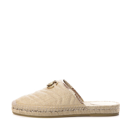 Gucci Raffia Elaphe Matelasse GG Marmont Espadrille Slippers 39 Natural Cream Brown 1 of 8