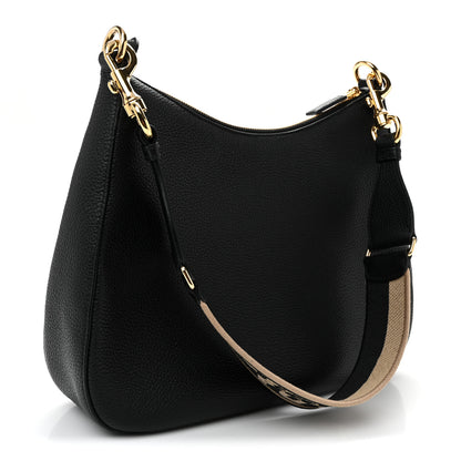 Prada Vitello Daino Soft Large Zippered Messenger Hobo Black 3 of 11