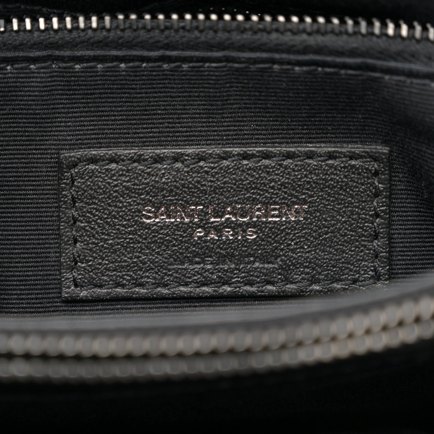 Calfskin Y Quilted Monogram Monochrome Medium Loulou Chain Satchel Black