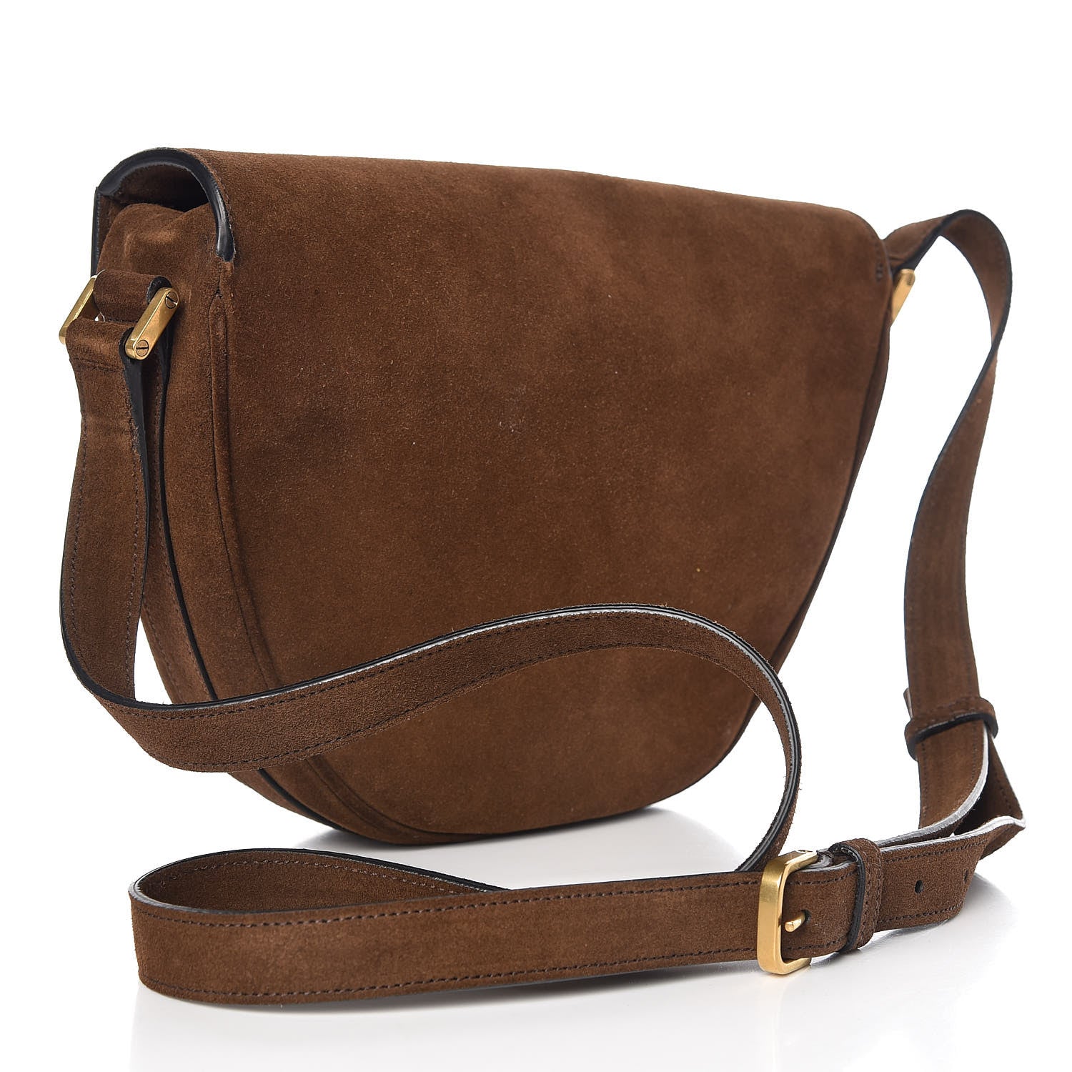 Saint Laurent Suede Y Studs Satchel Brown 3 of 10