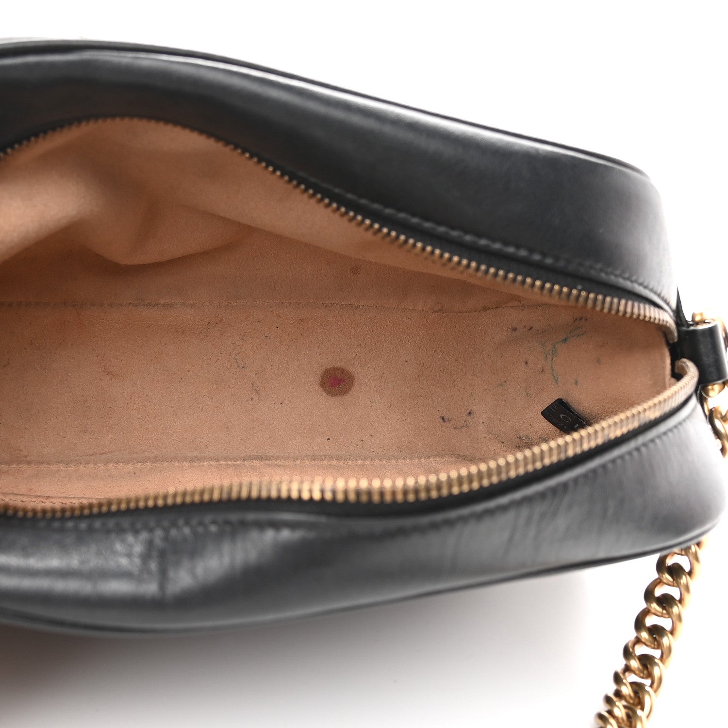 Gucci Calfskin Matelasse Small GG Marmont Chain Shoulder Bag Black 5 of 12