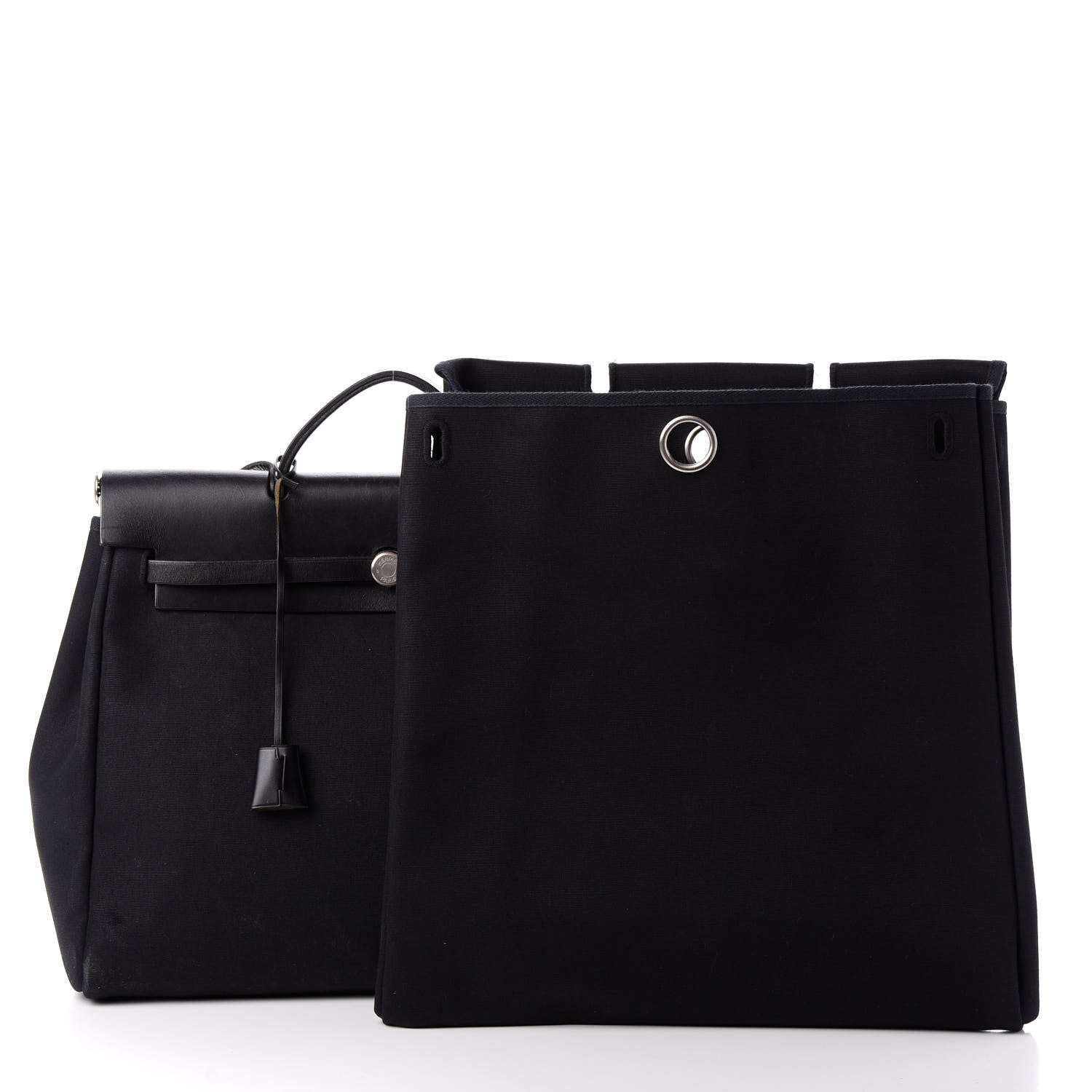 Hermes Toile Vache Calfskin Herbag 39 MM Black 3 of 10