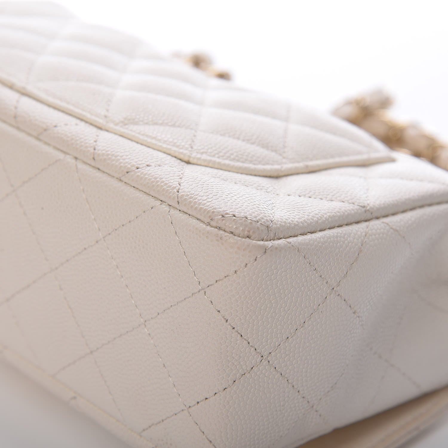 Chanel Caviar Quilted Mini Rectangular Flap White 11 of 14
