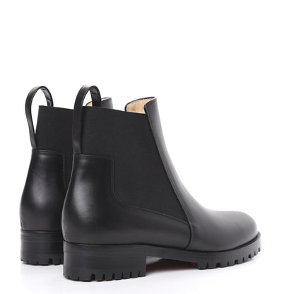 Christian Louboutin Calfskin Mens Marchacroche Flat Chelsea Boots 36.5 Black 4 of 7