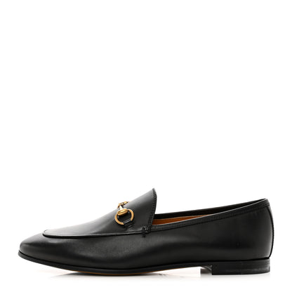 Gucci Calfskin Womens Jordaan Loafers 38.5 Black 1 of 9