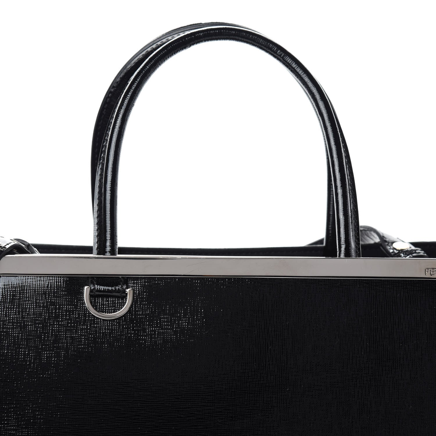 Fendi Patent Vitello Elite Regular 2Jours Tote Black 10 of 10