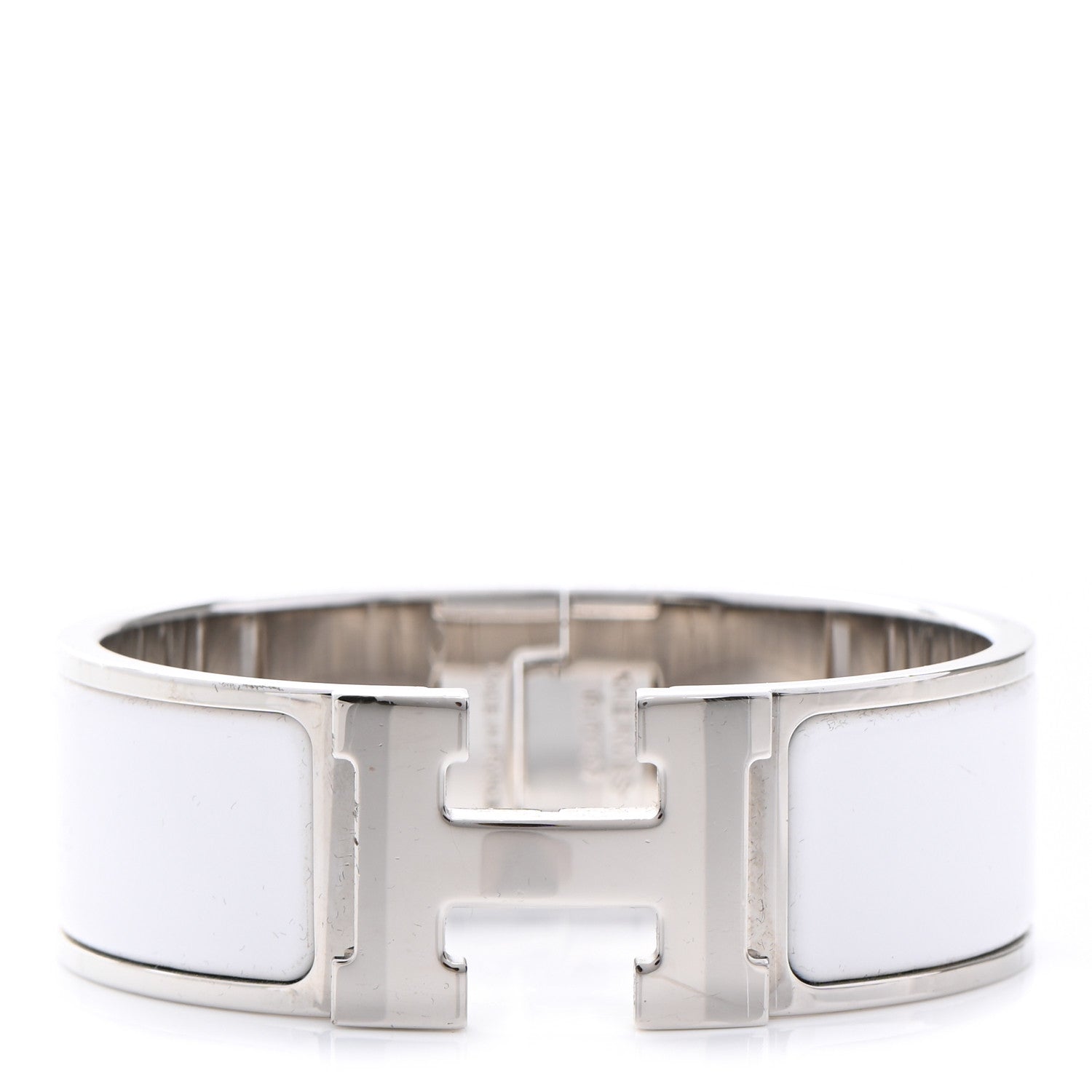 Hermes Enamel Wide Clic Clac H Bracelet PM White 1 of 5