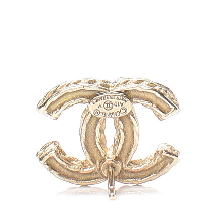Chanel Crystal CC Earrings Gold 4 of 4