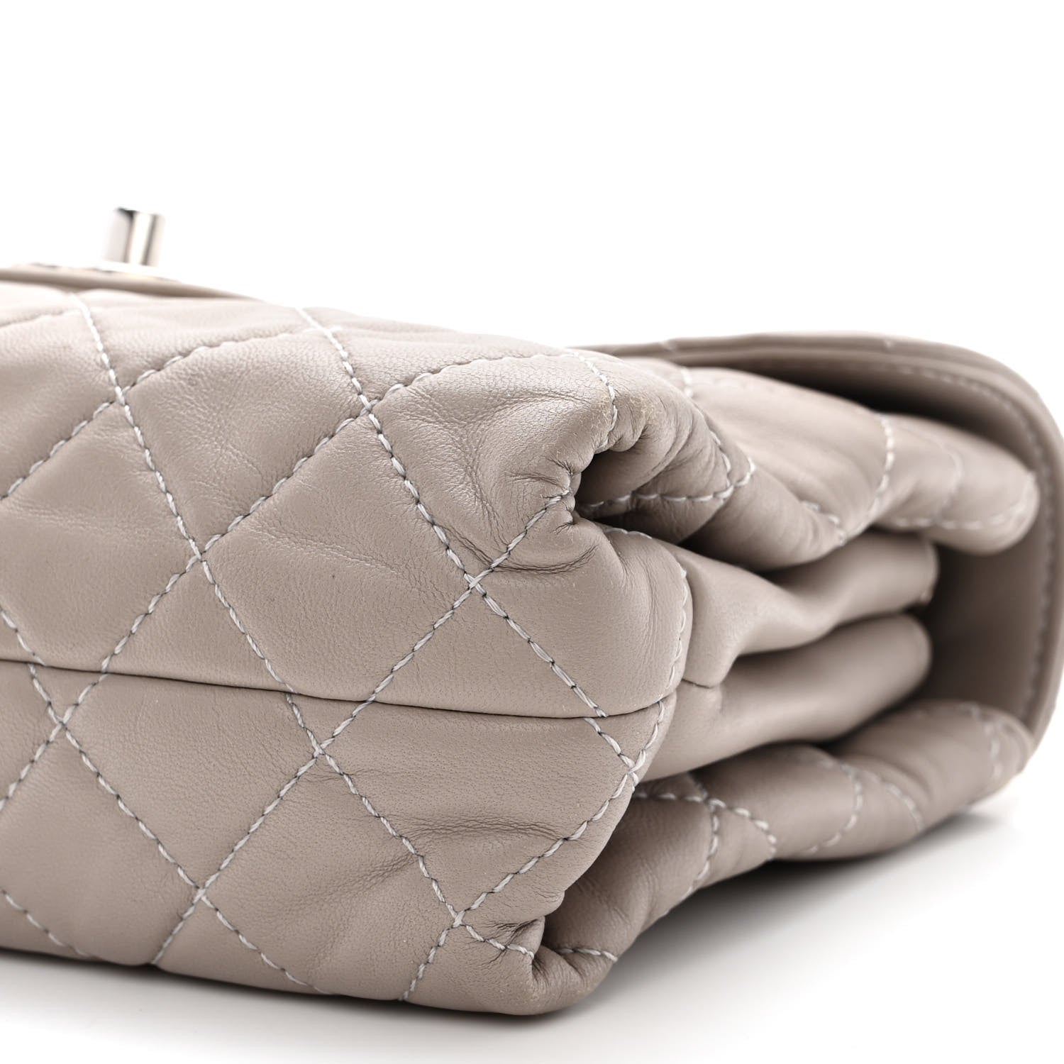 Chanel Lambskin Quilted Small Chanel 4 Flap Grey 10 of 10