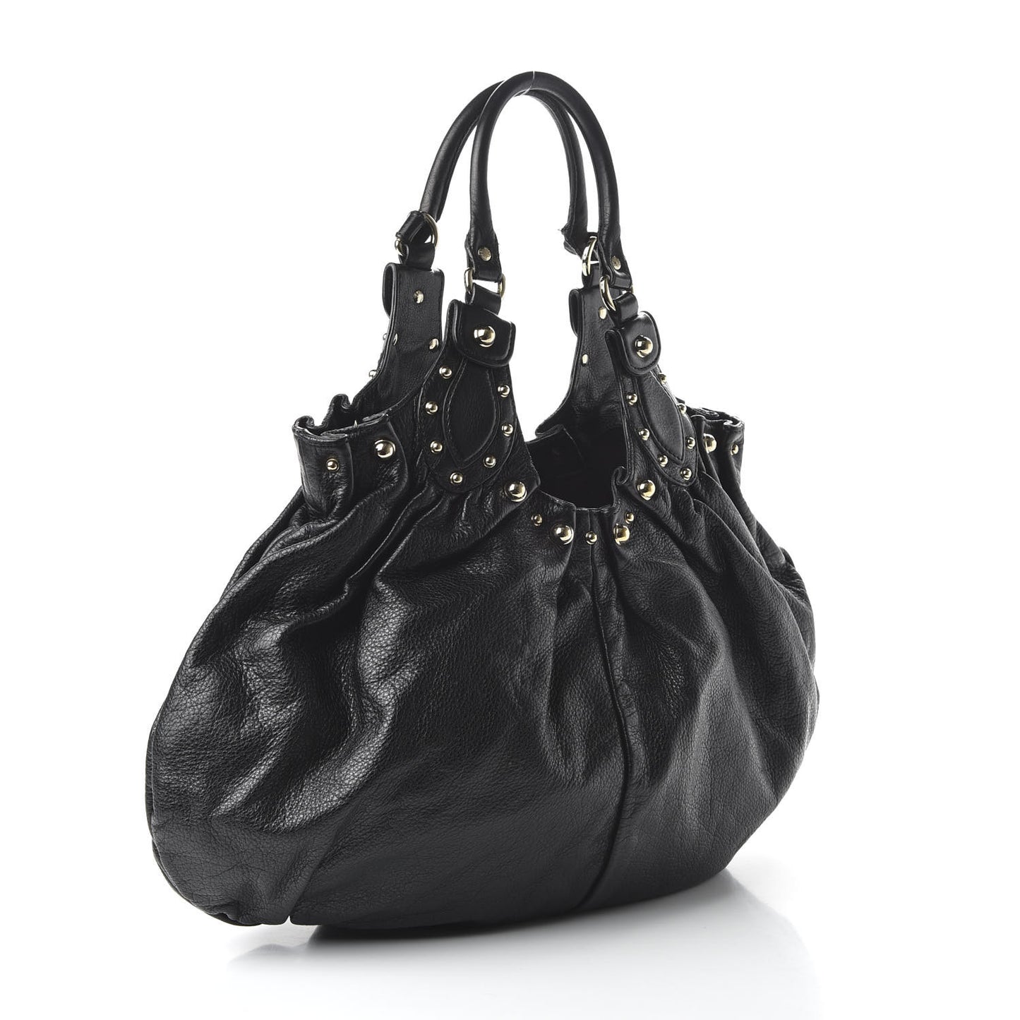 Calfskin Studded Large Pelham Tote Black
