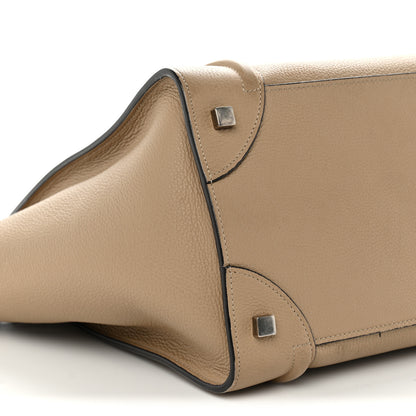 Celine Drummed Calfskin Mini Luggage Dune 8 of 9