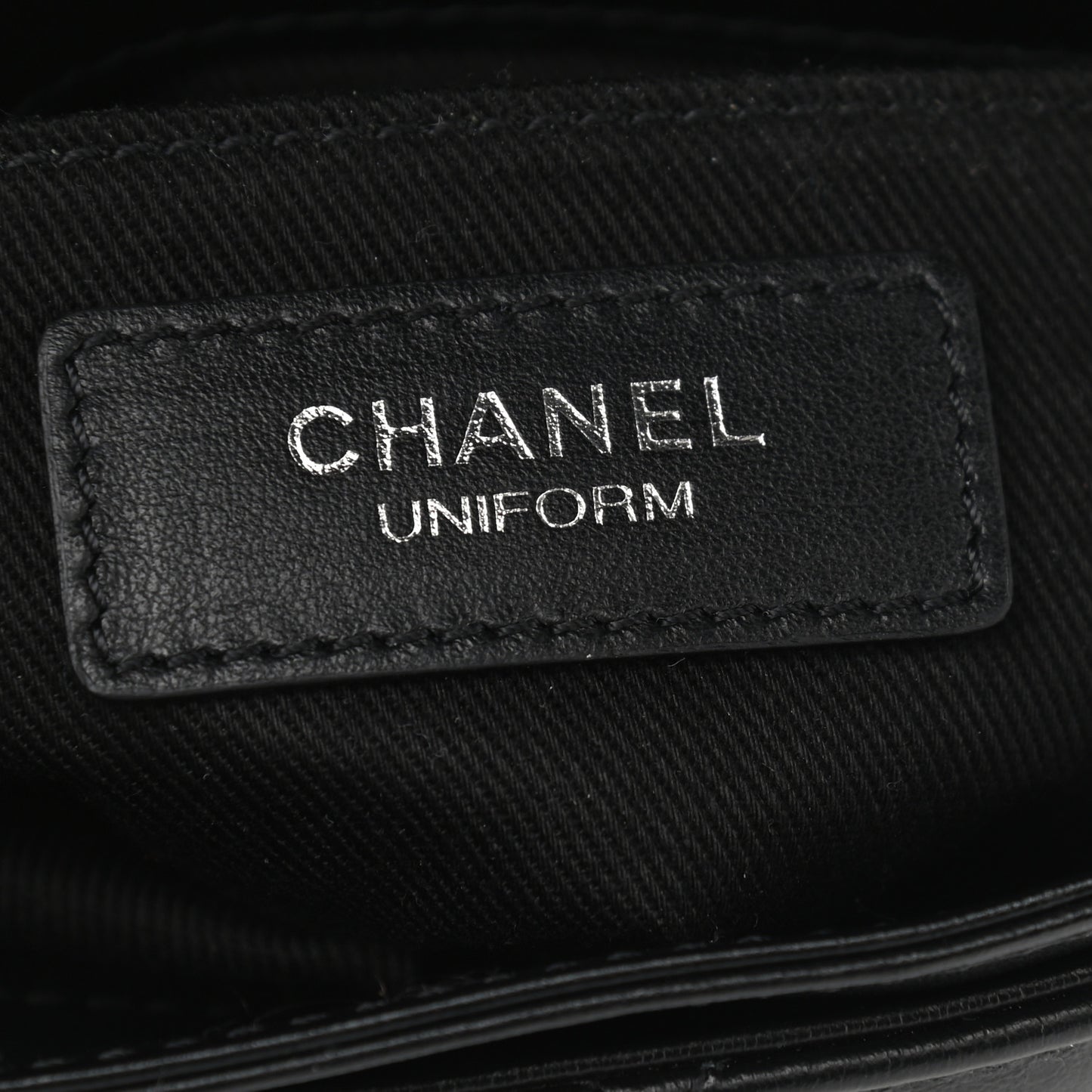 Calfskin Quilted CC Uniform Flap Belt Bag Black