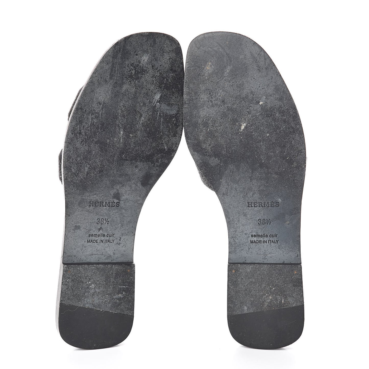 Suede Goatskin Crystal Powder Oran Sandals 38.5 Black