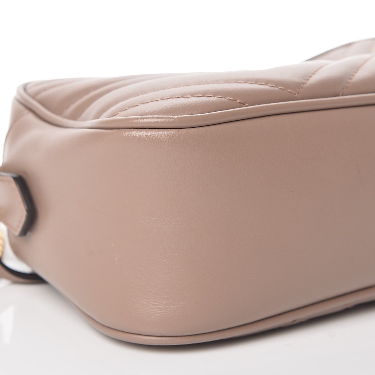 Gucci Calfskin Matelasse Small GG Marmont Chain Shoulder Bag Taupe 5 of 12