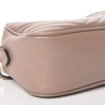 Gucci Calfskin Matelasse Small GG Marmont Chain Shoulder Bag Taupe 5 of 12