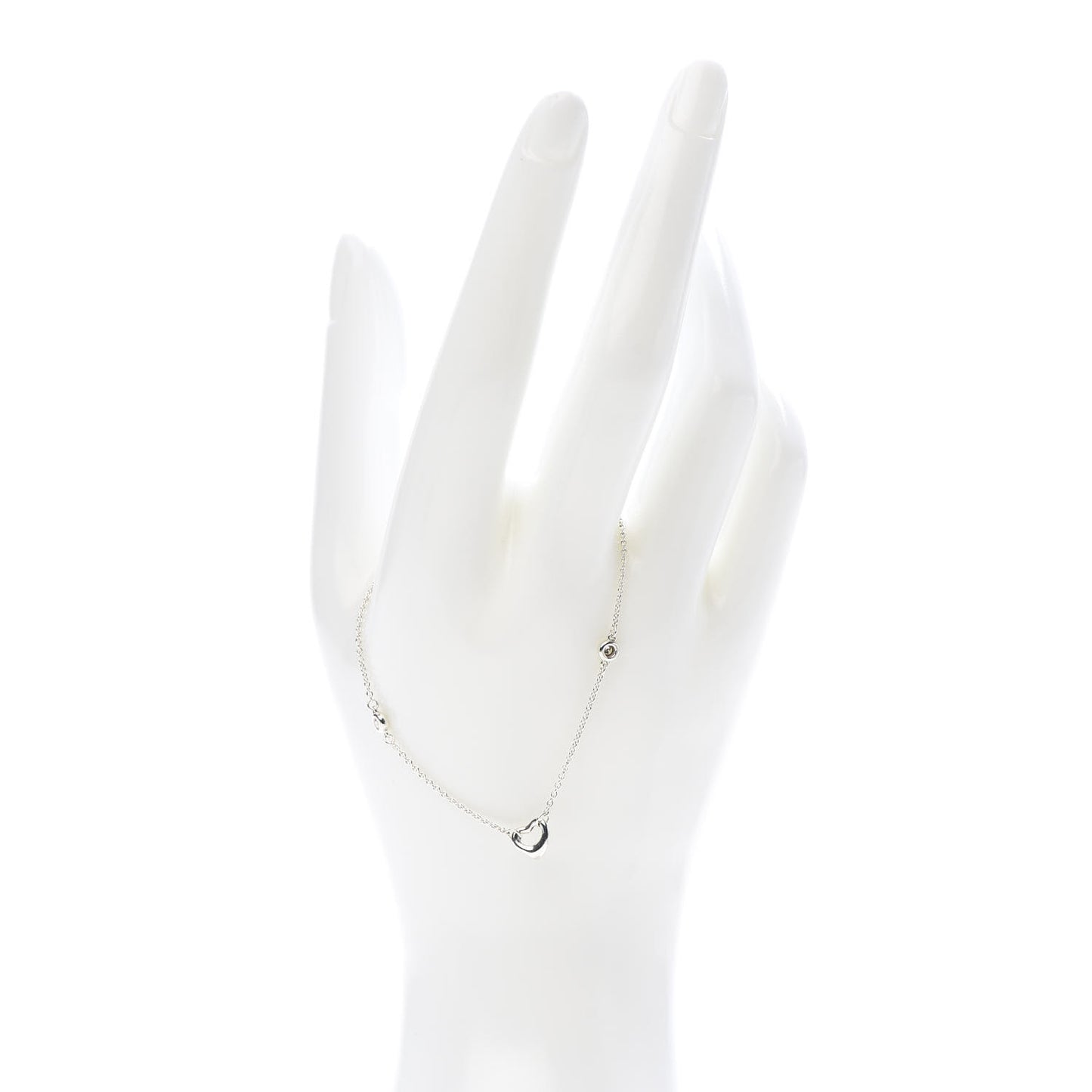 Sterling Silver Diamond Elsa Peretti Diamonds by the Yard Open Heart Bracelet