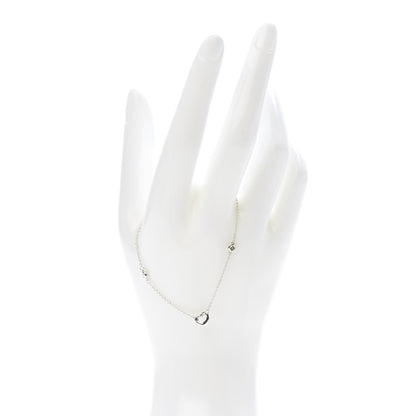 Tiffany Sterling Silver Diamond Elsa Peretti Diamonds by the Yard Open Heart Bracelet 2 of 8