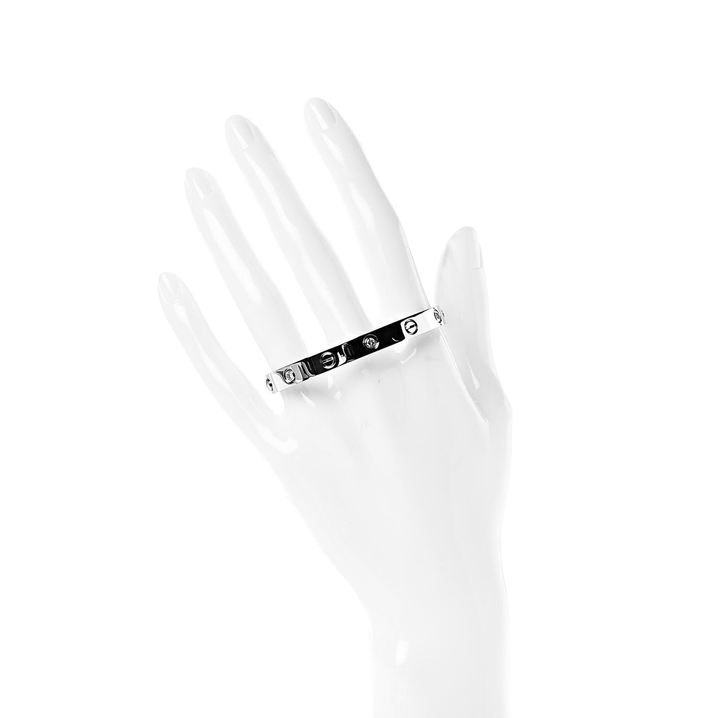 18K White Gold 6 Diamond LOVE Bracelet 16