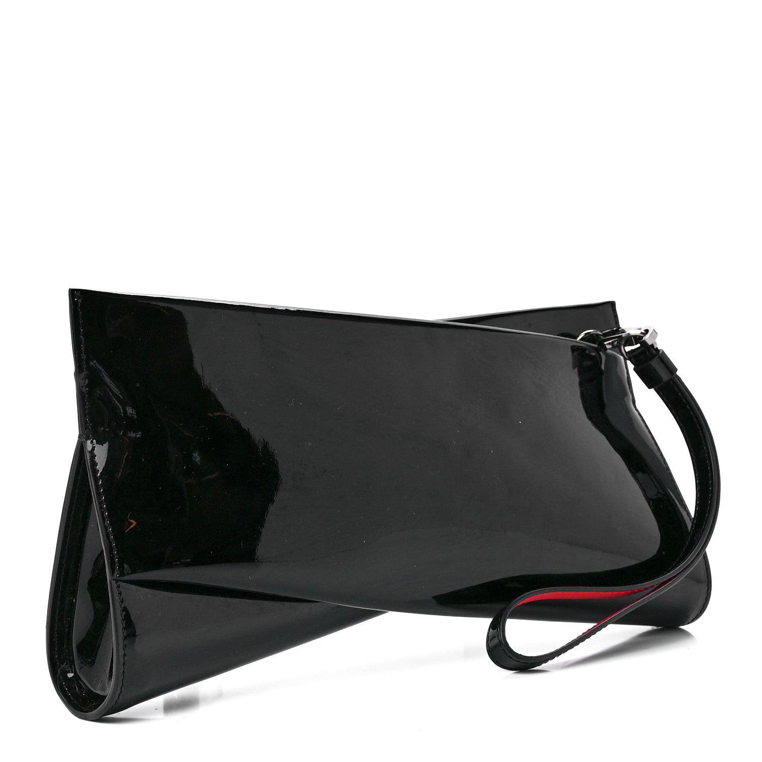 Christian Louboutin Patent Loubi Twist Zip Clutch Bag Black 3 of 10