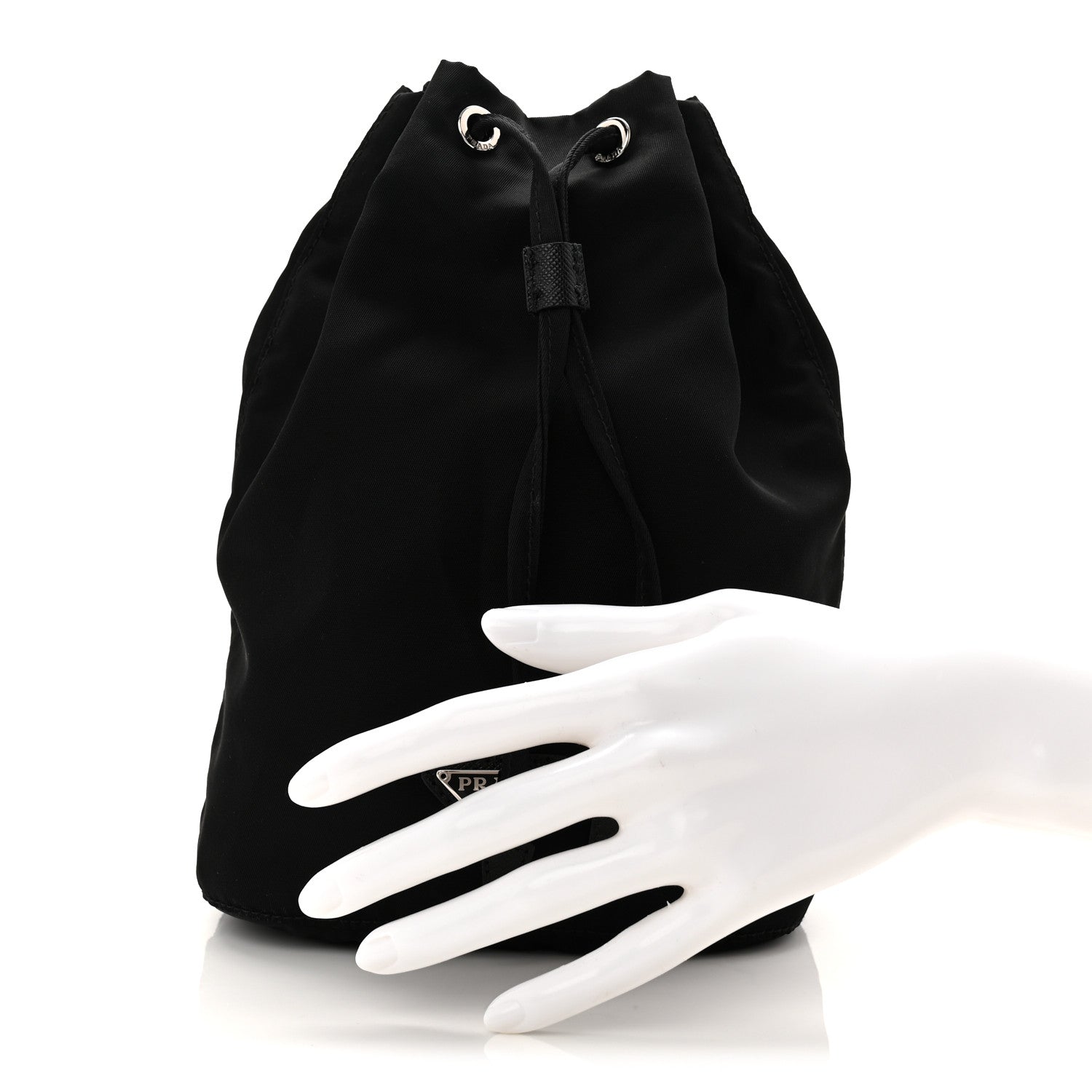 Prada Nylon Vela Drawstring Pouch Black 1824379 – FASHIONPHILE