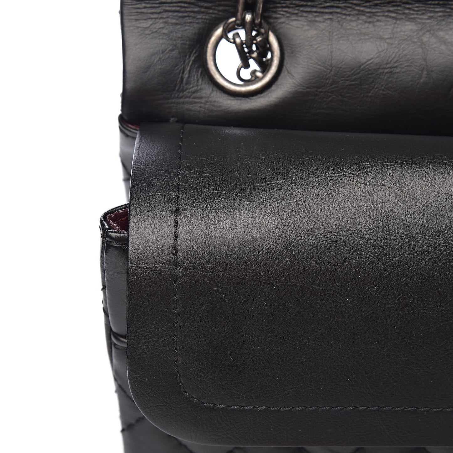 Aged Calfskin Quilted 2.55 Reissue 225 Flap Black