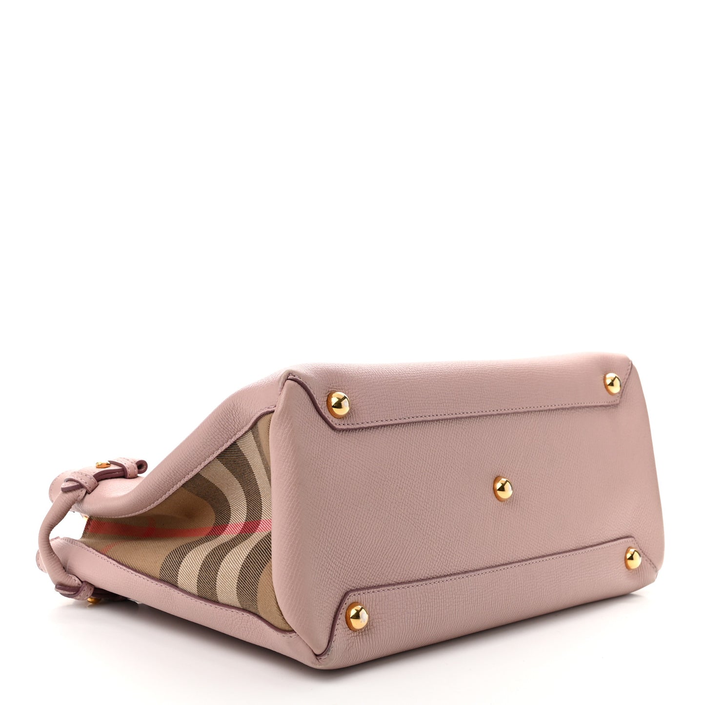 Derby Calfskin House Check Medium Banner Tote Pale Orchid