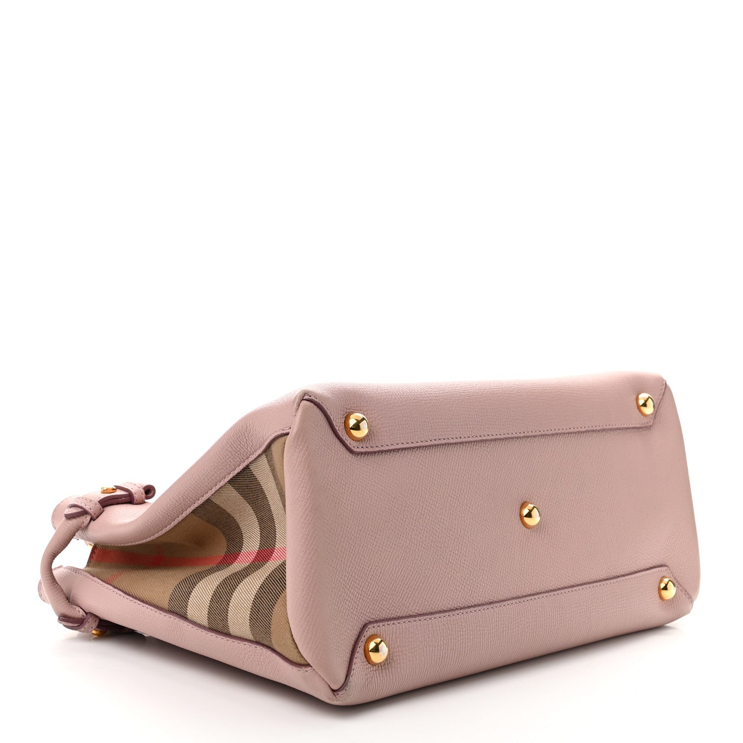 Burberry Derby Calfskin House Check Medium Banner Tote Pale Orchid 4 of 11