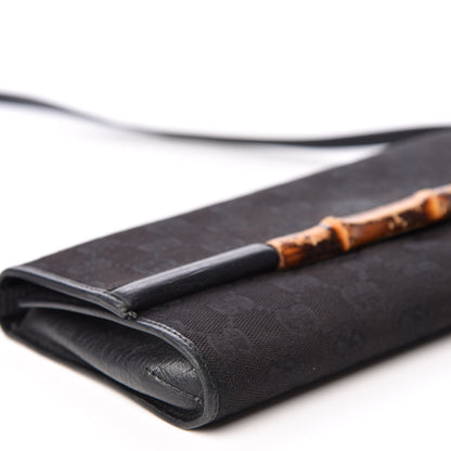 Gucci Monogram Bamboo Bar Clutch Black 5 of 10