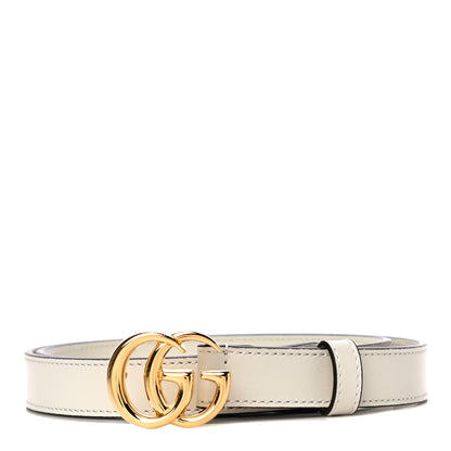 Gucci Plutone Calfskin Double G 20mm Belt 80 32 Mystic White 1 of 7