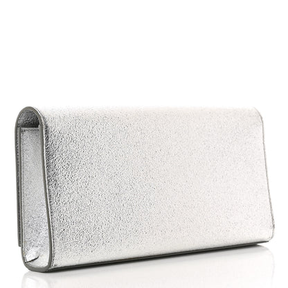 Saint Laurent Textured Metallic Calfskin Classic Monogram Cassandre Clutch Silver 3 of 10